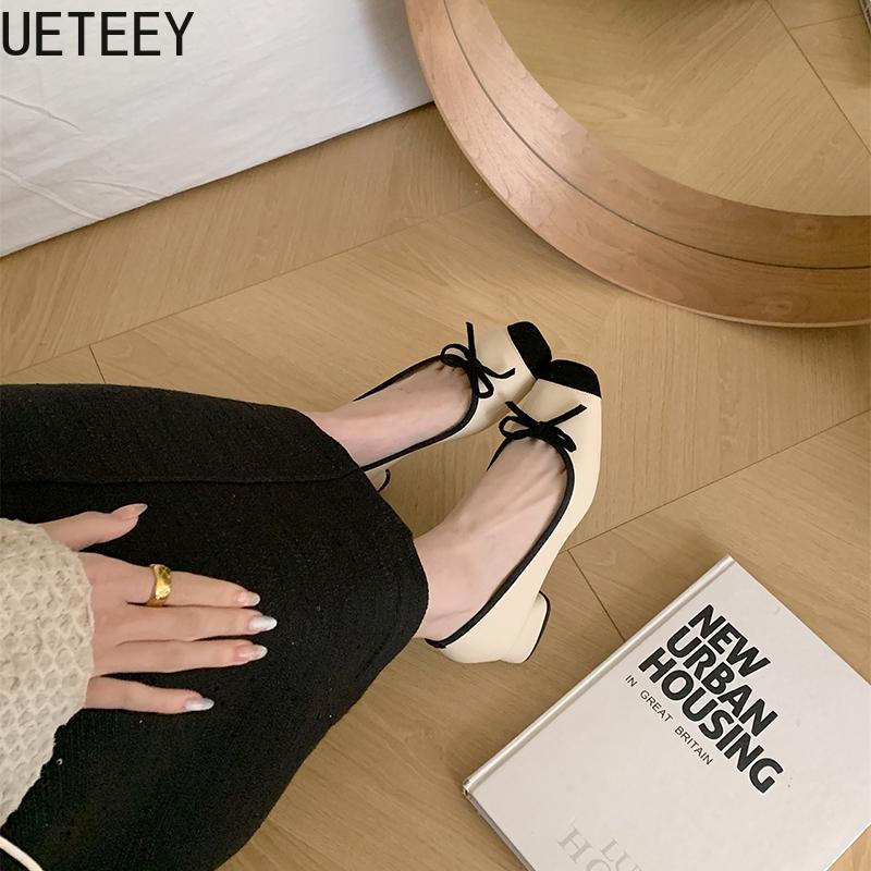 2025 Spring Butterfly-knot Women Mary Jane Shoes Fashion Shallow Slip On Shoes Concise Low Heel Shoes