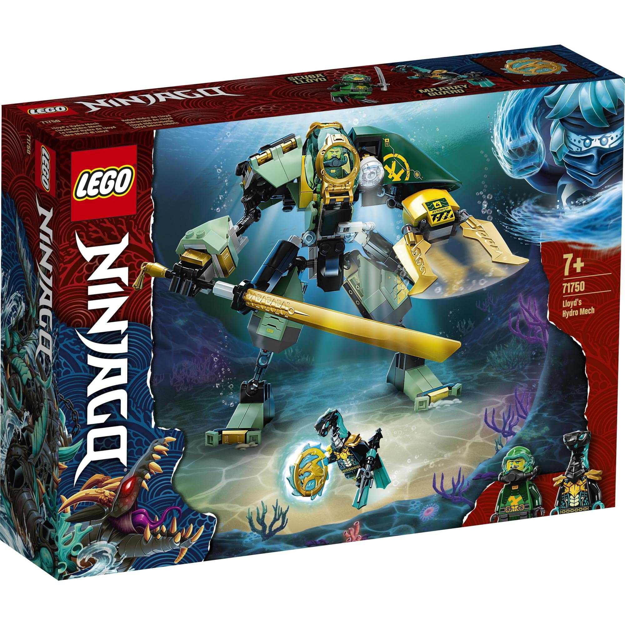 

LEGO Ninjago Гидромеханический костюм Ллойда 71750 Игрушка Ниндзя Ниндзя Море Мальчики Возраст 7 лет и старше