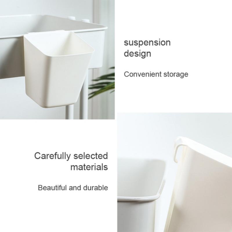 Household Trolley Hanging Basket Plastic Storage Basket Storage Box Dormitory Must-have Bedside Storage Kitchen Storage Shelf