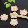 Waza no Kura Chopstick Rests, Stylish Set of 5, Kutani Ware with Cherry Blossom Design, High-Quality Japanese Tableware, Cutlery Rest, Made in Japan