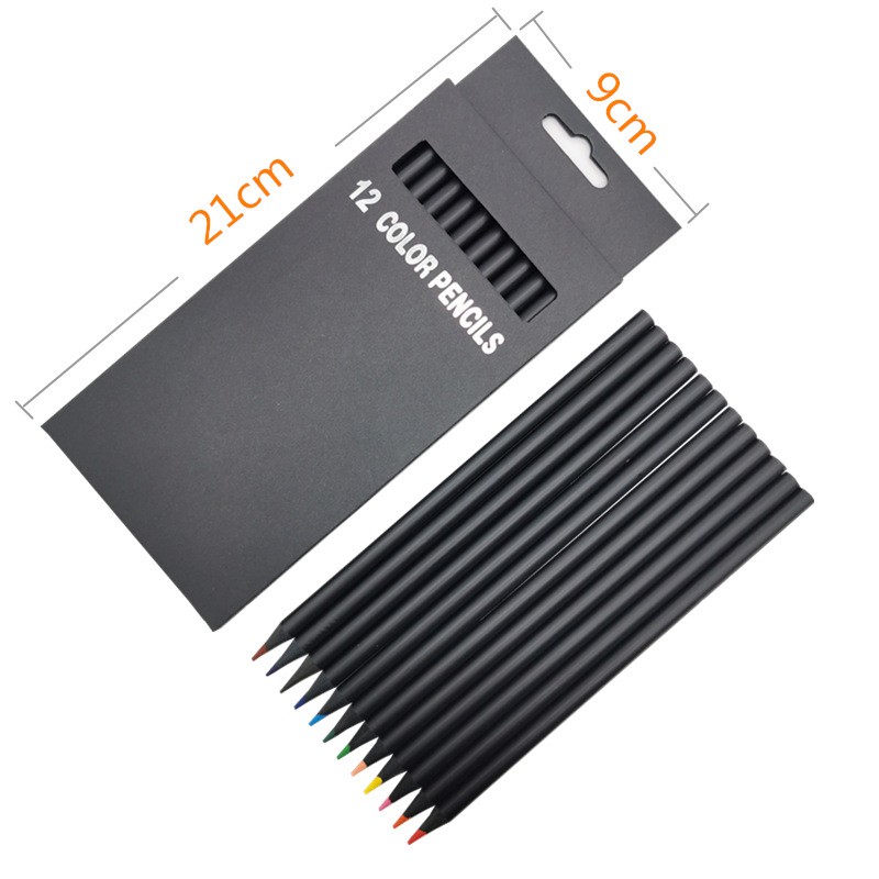 12 unidades/conjunto lápis de cor valorizada adorável lápis de madeira preto escolar Kawaii