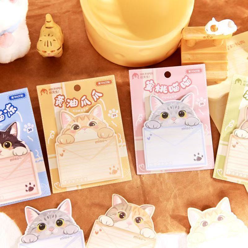 Kawaii Stationery Paw Print Post Office Series Cute Style Handbook Notes Can Be Attached To Students Message Sticky Memo Pad