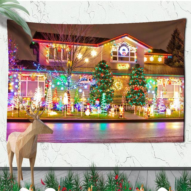 Christmas Atmosphere Tapestry Celebrate Festival Christmas Tree Living Room Home Wall Background Hanging Decorative Tapestry