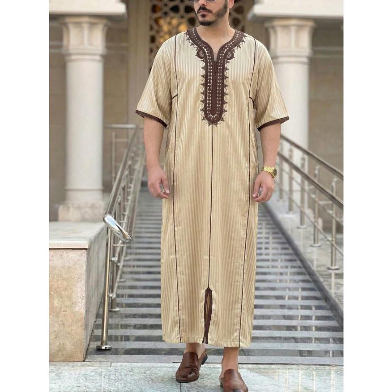 Men S Long Sleeve Embroidered Robe Style Festival Dress Shirt