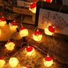 Christmas LED Santa & Snowman Head String Lights - Festive Glitter Decoration