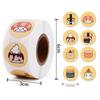 500Pcs/Roll 2.5Cm/1Inch Circular Cute Cartoon Sushi Pattern Decorative Sticker Baked Dessert Lunch Box Label Decor Sticker