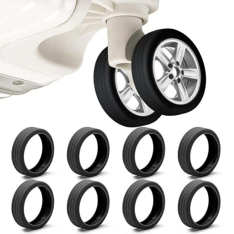 4PCS/Set Silicone Suitcase Wheels Protection Cover with Silent Sound Reduce Noise Trolley Box Luggage Caster Shoes Casters Cover