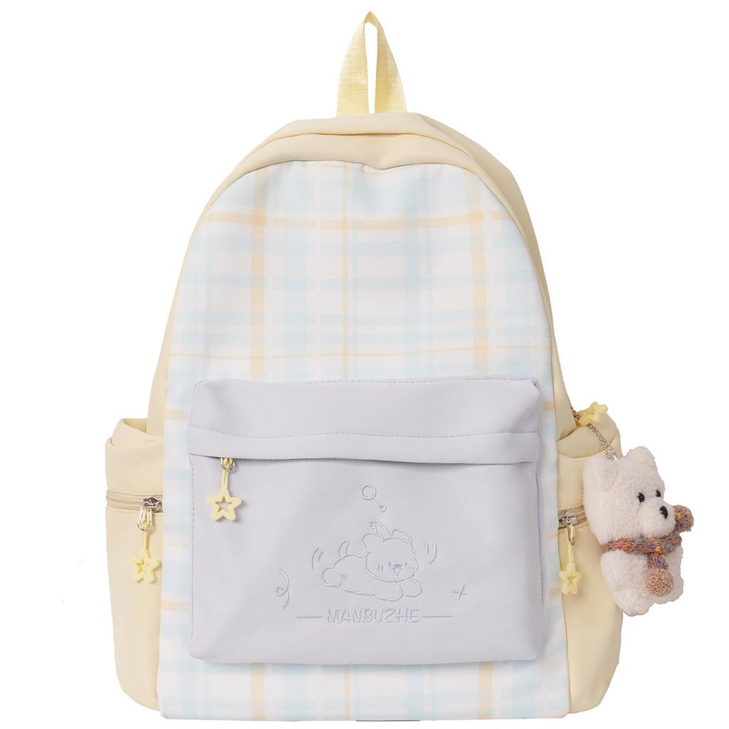 Schoolbag lightweight backpack female leisure travel student schoolbag female ins wind Korean version girl contrasting color backpack
