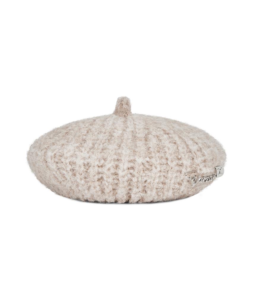 Bajal Safety Pin Knit Beret Oatmeal