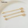 Wholesale 18K Gold Plated Star Heart Brass Lobster Clasps For DIY Handmade 75mm Tail Extender Chains Jewelry Making Supplies
