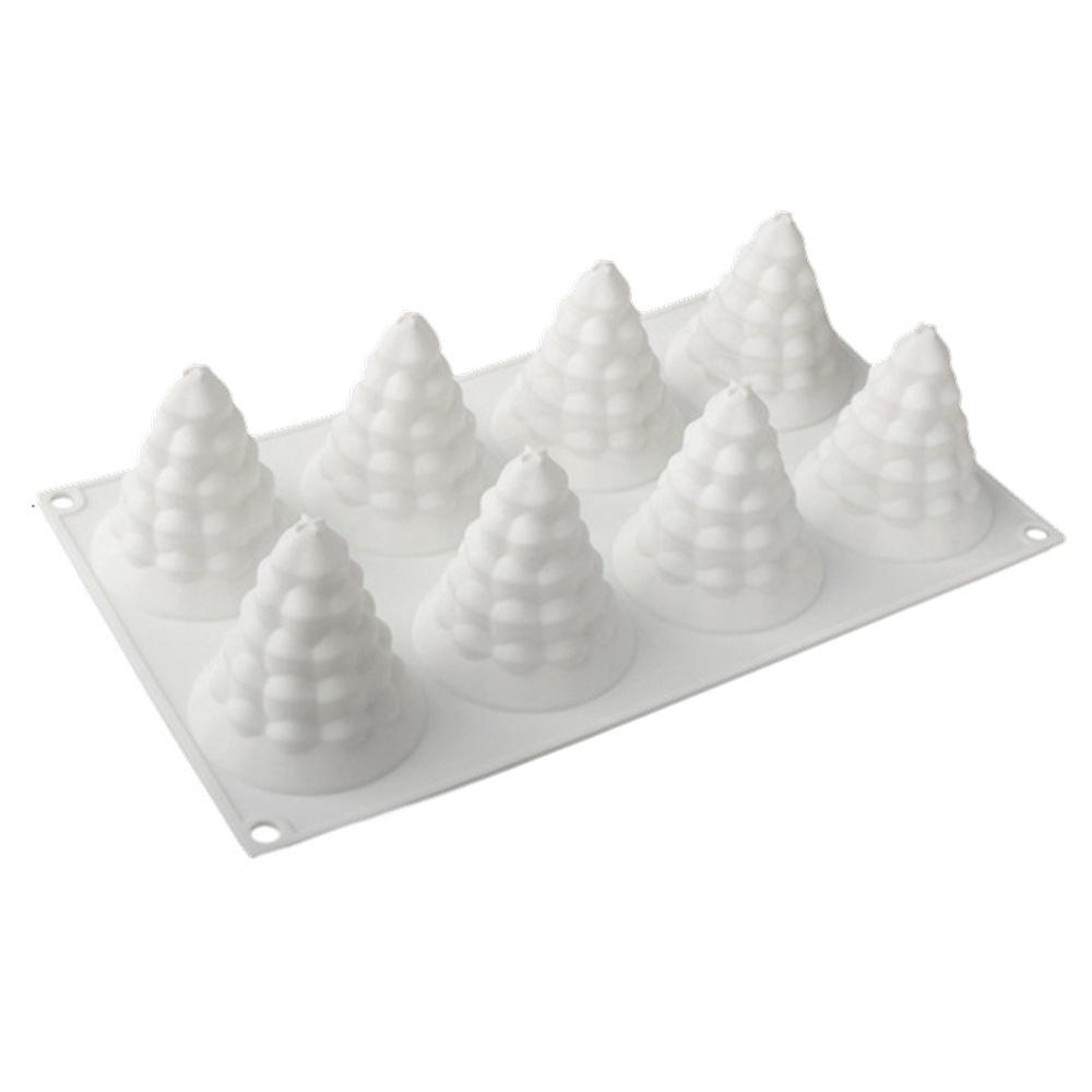 1 PC New 8 Even Christmas Tree Mousse Silicone Mold 6 Even Pine and Cypress Chocolate Mold Cake Decoration Mold Scented Candle Mold