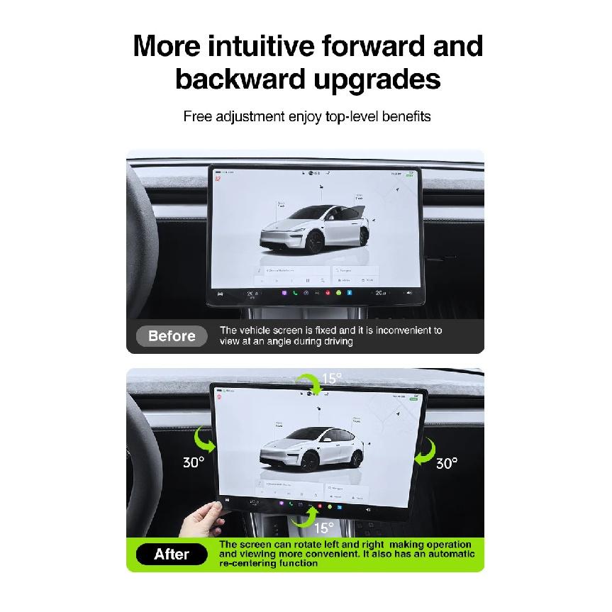 Supporto Rotante per Schermo per Tesla Model Y L Juniper Model 3 Schermo Console Centrale Highland Staffa Rotante Regolazione 4 Direzioni