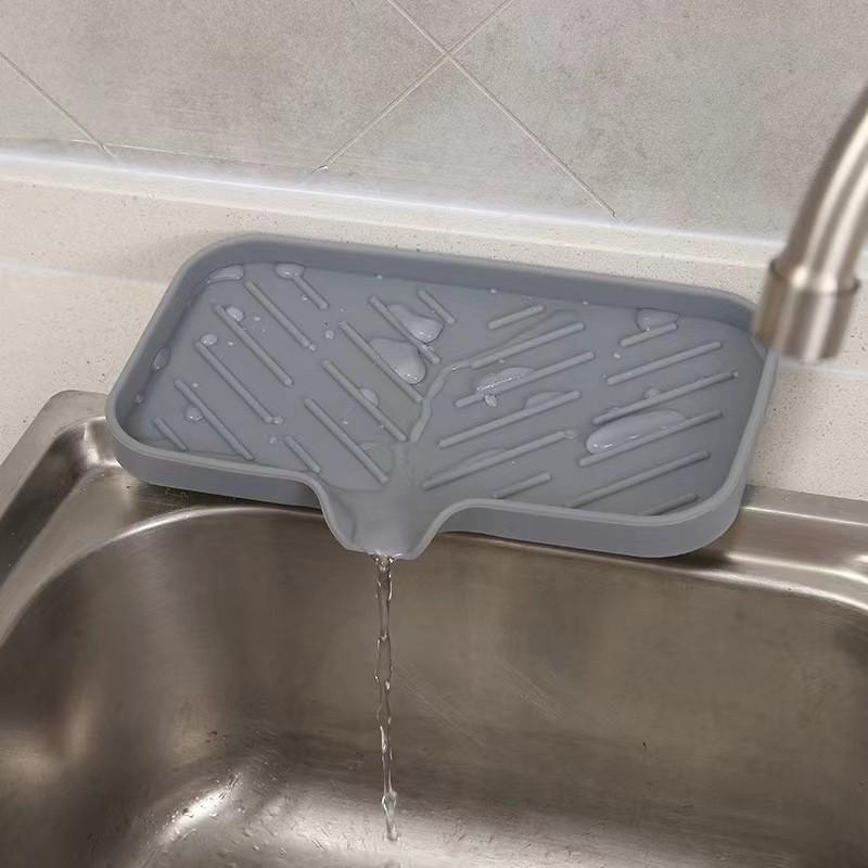 Silicone Bathroom Soap Dishes and Kitchen Sink Organizer, Sponge Holder, Dish Soap Tray, Idear for Dispenser, Scrubber,Bottle,Cup on Sink