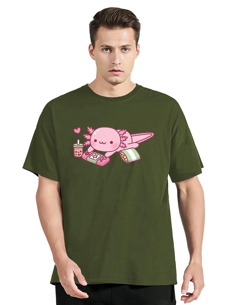 Ajolote Axolotl Übergroßes T-Shirt Sommer Herrenbekleidung Japanisch Fitness Fitness T-Shirt Anime Mode Baumwoll-T-Shirt Designer