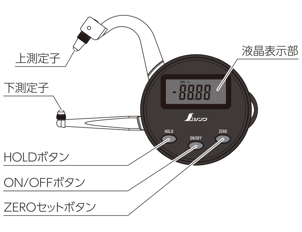 Shinwa Sokutei Digital Caliper Gauge 0-25mm Flat Rod 73732