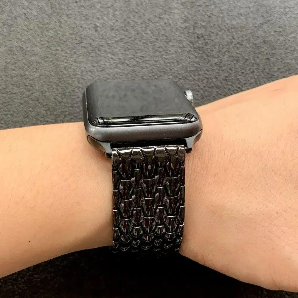 For Apple Watch Correas Dragon Pattern Matel Straps for Apple Watch Ultra Band S11 10 9 8 7 6 5 4 3 2 SE iWatch Bracelets Correa