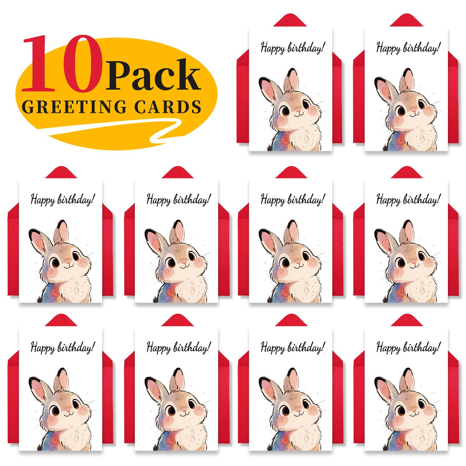

Birthday Card Envelope Set Super Cute Rabbit Happy Birthday Birthday Wish Surprise Card T020401108