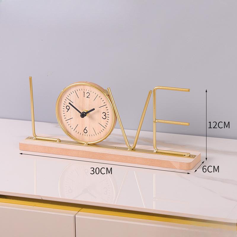 New Creative Clock Ornaments Modern Simple Wrought Iron Letter Clock Home Living Room TV Cabinet Decoration Decoration
