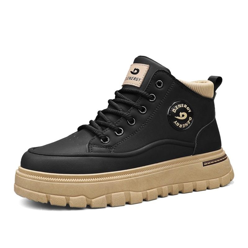 

Men s boots spring autumn new soft-sole non-slip outdoor casual boots fashion youth Joker comfort sports high-top tooling boots 42