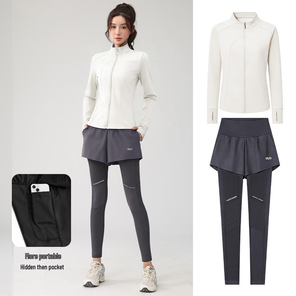 Autumn & Winter Quick-Dry Two-in-One Velvet Sports Pants for Running & Outdoor Fitness