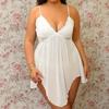 Plus Size See-Through Mesh Camisole V-Neck Dress - Sexy Short Skirt for Date Night