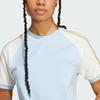 Adidas Originals 80s Spliced Side Stripe Sports Short Sleeve Women Tops Pink Blue JD5761