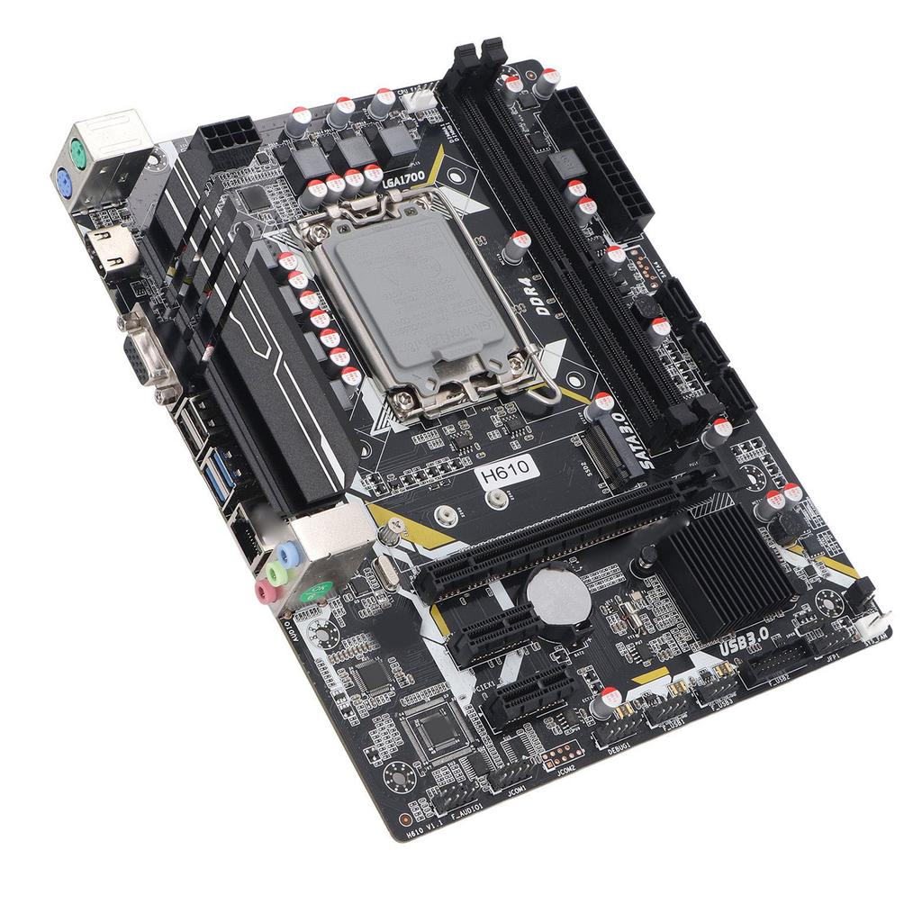 H610U Mainboard 2xDDR4 DIMM NVME M.2 PCI E 16X Gen 3.0 Slot LGA1700 ATX Mainboard für Intel Core 12 13. Gen