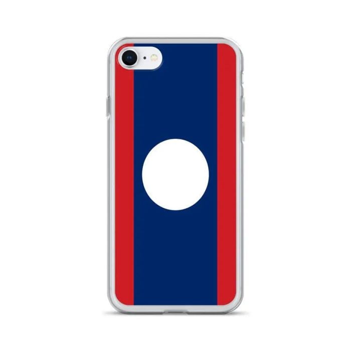 Coque iPhone - Drapeau Laos - iPhone SE 2020 - Souple - Flerfarget - Vertikal
