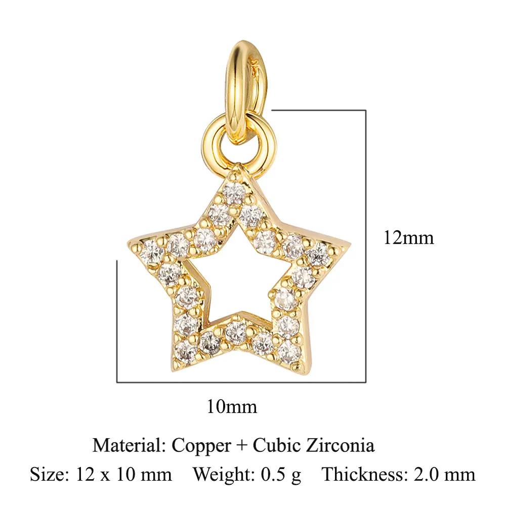 Lips Crescent Heart Crown Beetle Copper CZ DIY Jewelry Charms Triangle Evil Eye Flame Dancer Bracelet Earring Making
