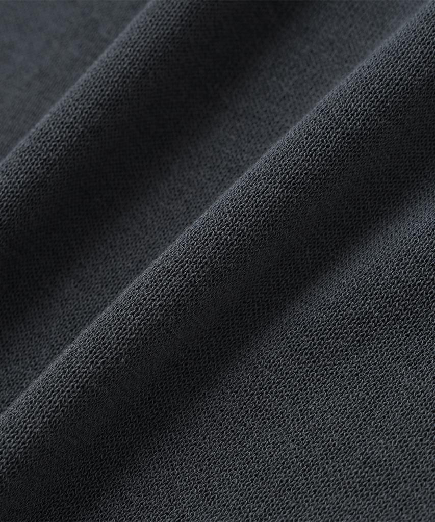 KNITTED Shellon Cooling Single Crop Henley Neck Knit Charcoal