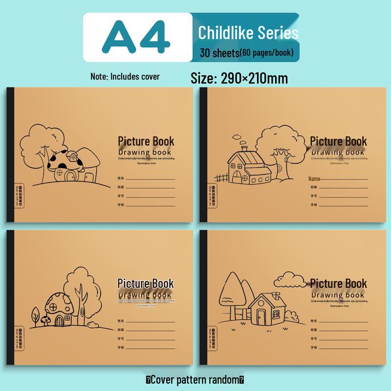 Mengjin Extra Thick A4 Sketchbook: Children's Blank Drawing & Doodle Book for Kindergarten & Primary Students