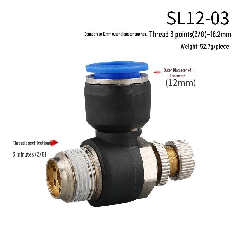 Pneumatic Fitting Combo: SL Throttle Valve 8-02, SL6-01 Component, 10-02 Insert Cylinder, Air Pump