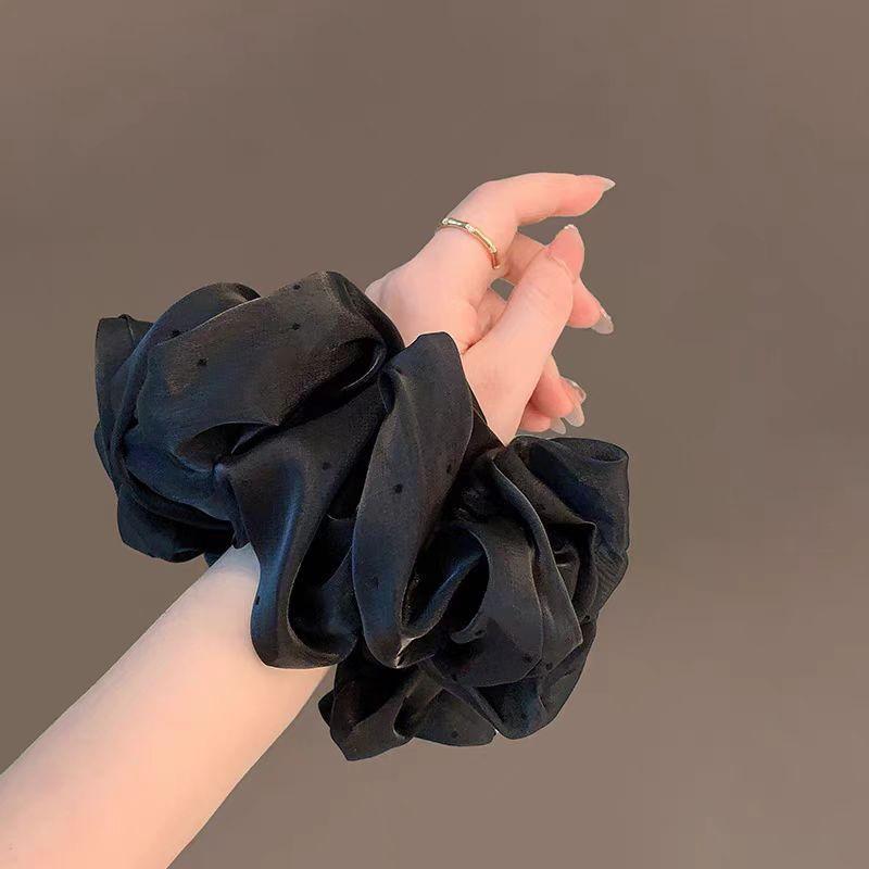 Women Oversized Scrunchies  Dot Point Mesh Hair Rope Large Fabric Elastic Hair Band Ponytail Holder Headwear