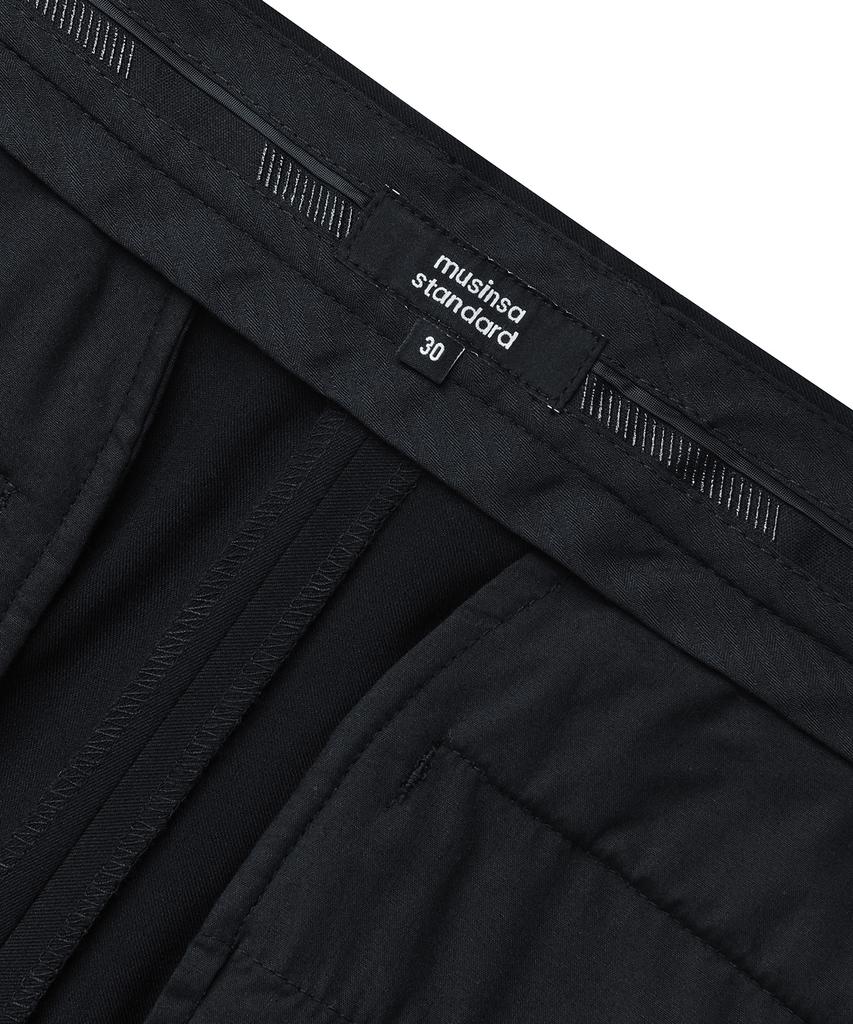 MUSINSA STANDARD Real Wide Belted Slacks [Black]