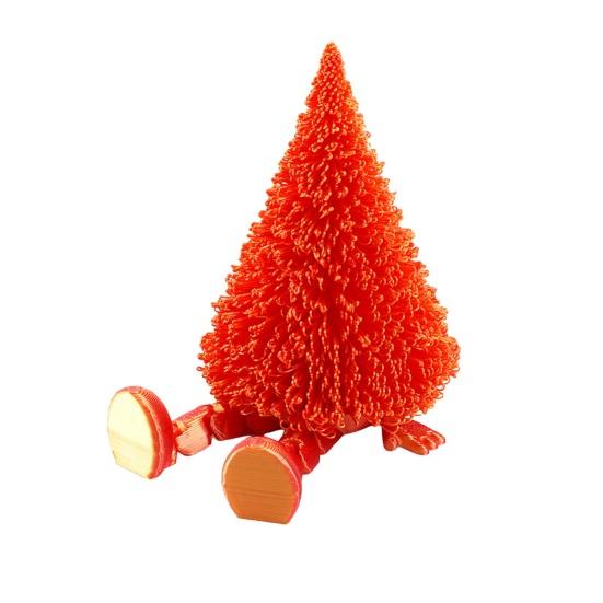 Collectable Movable Figures Christmas Tree Figure, Flexible Joints 3D Printed Holiday Atmosphere Decorations Ornament, Creative Festive Figure