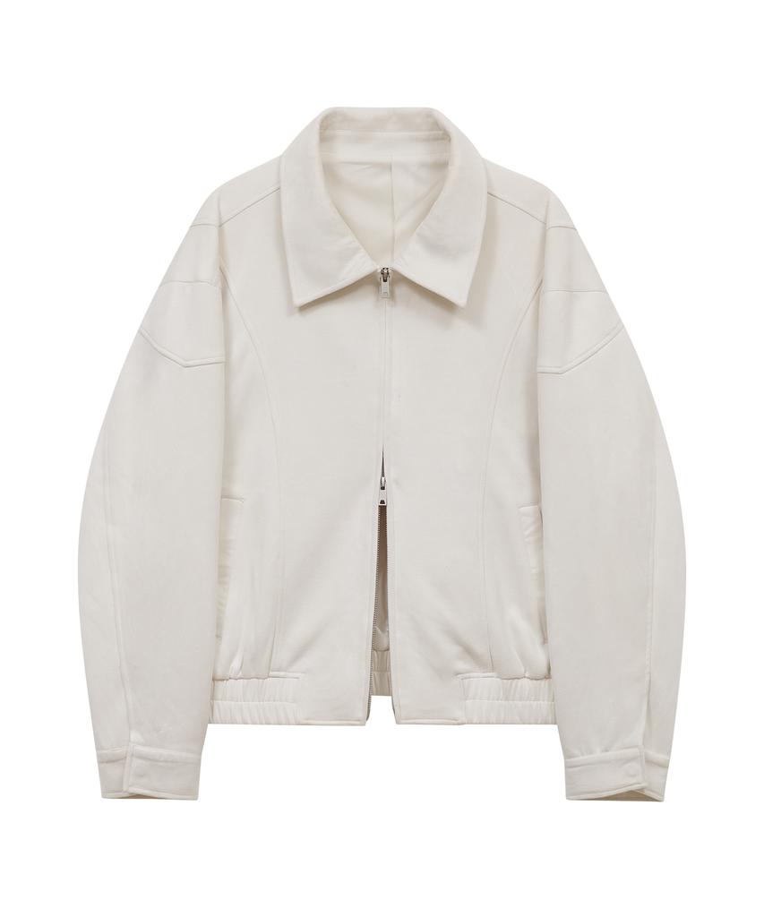 Standarderror 87-Stan061 Layer Line Suede Blouson Jacket Ivory