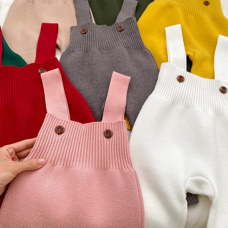 Autumn Knit Infant Romper: Korean-Style Overalls for Baby Boys & Girls