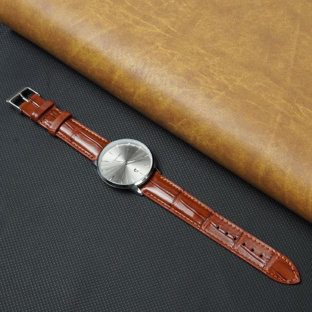 19mm Brown Crocodile Watch Quick Crocodile Leather Replacement Watch Band with Wrist Brown [vietnamcreations] Strap, Release, Buckle, Handmade, Men's,