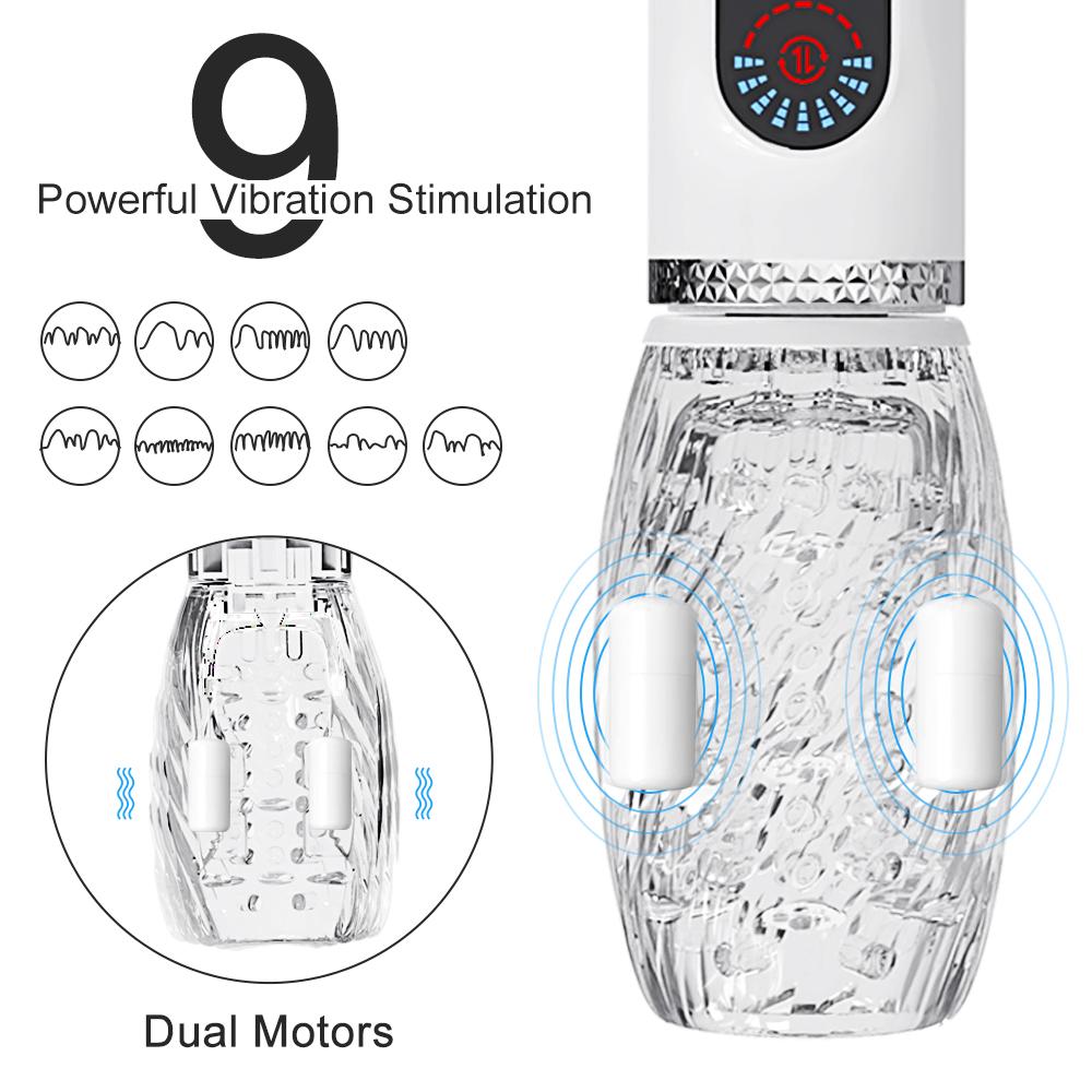 Automatic Masturbator For Men Telescopic Rotating Vibrating Blowjob Vagina Masturbation Cup Sex Toys For Male Adult Goods