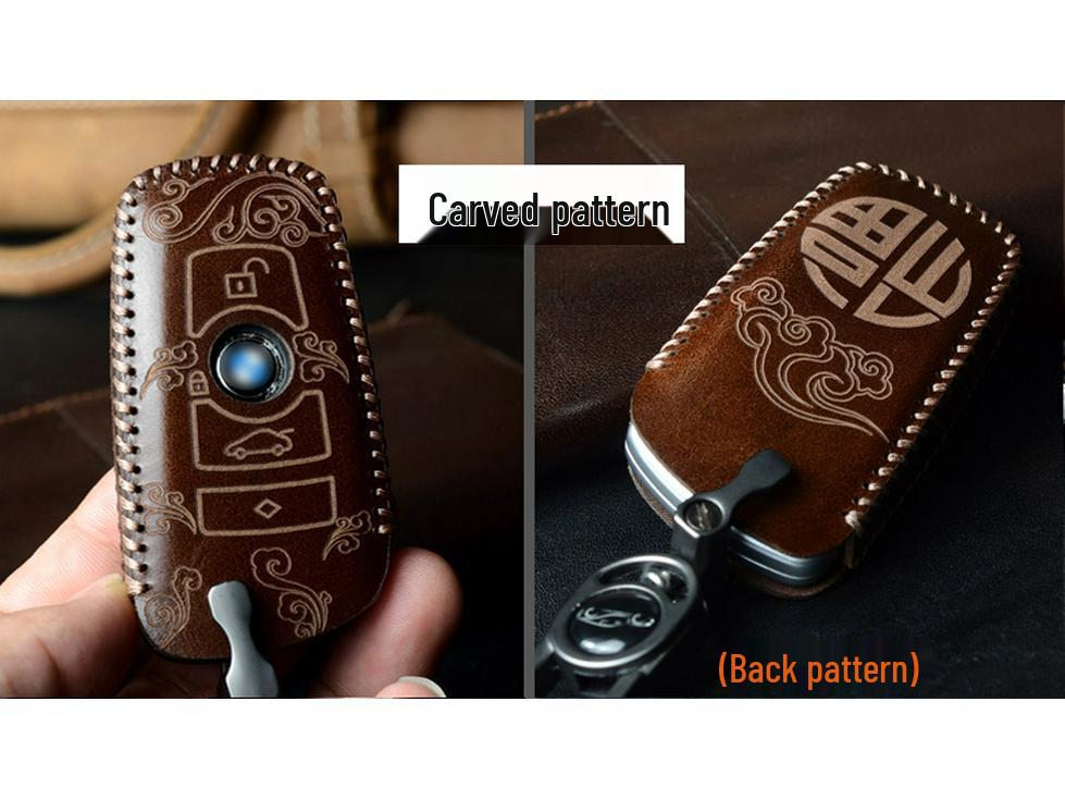 Authentic Leather Key Case for PERODUA Bezza Car Buckle Cover