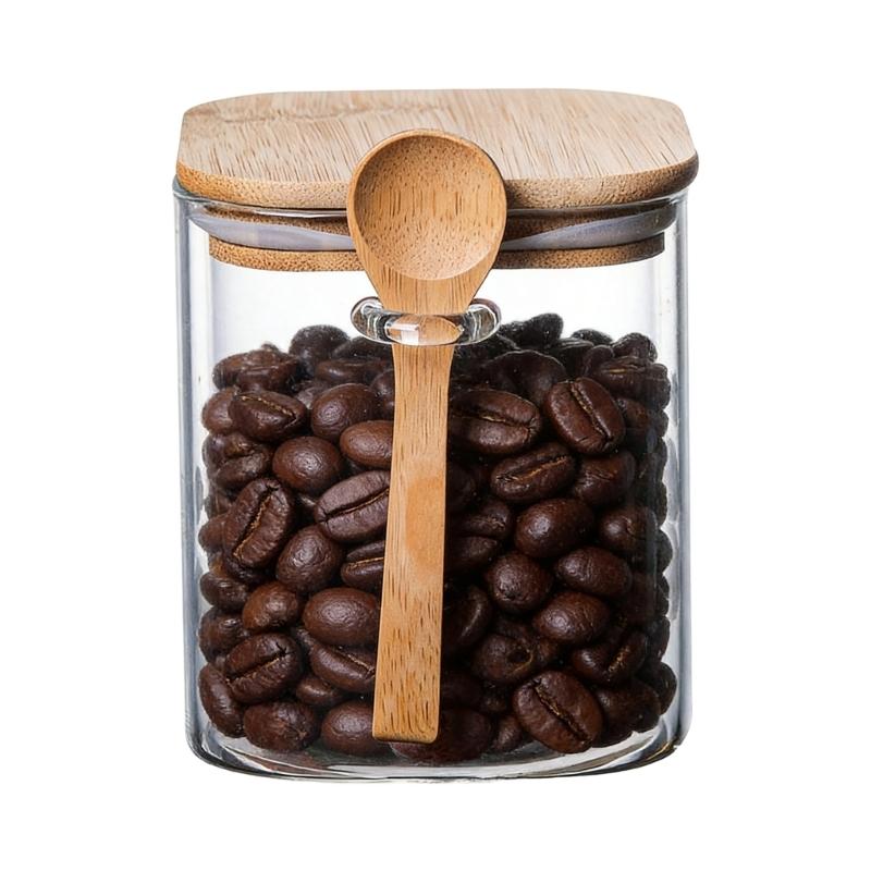 652F Minimalists Designs Acrylic Storage Jar with Lid Airtights Seal for Coffee Snacks