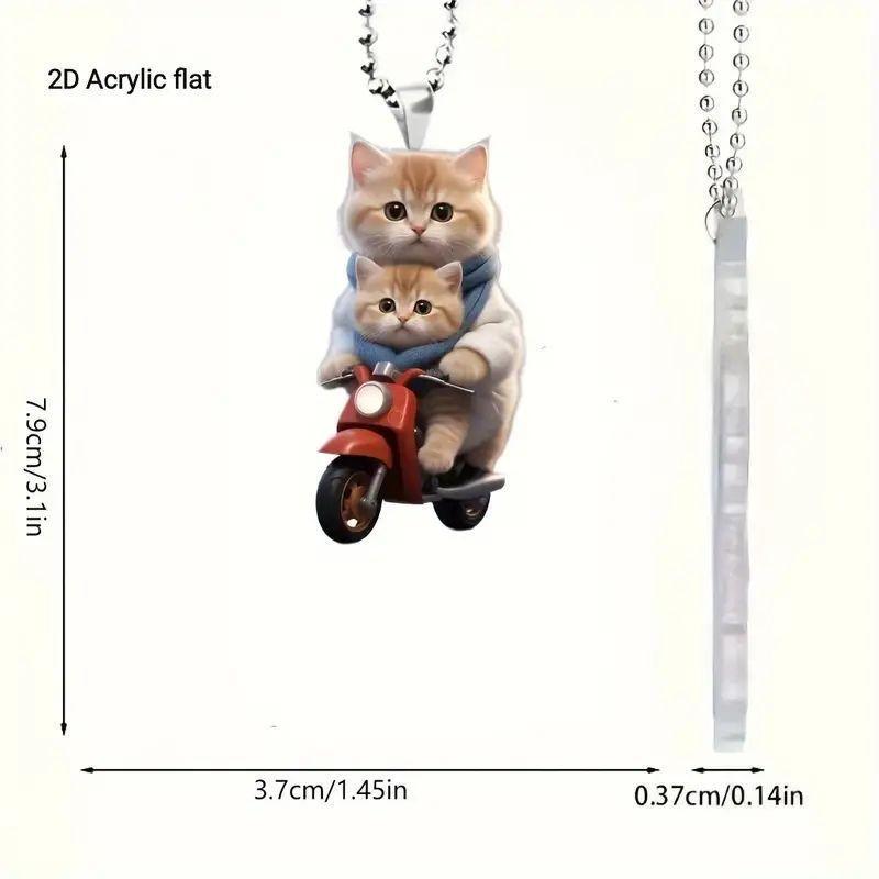 Cat Playful Cartoon Acrylic Car Hanging Accessory For Stylish Dcor Vehicle