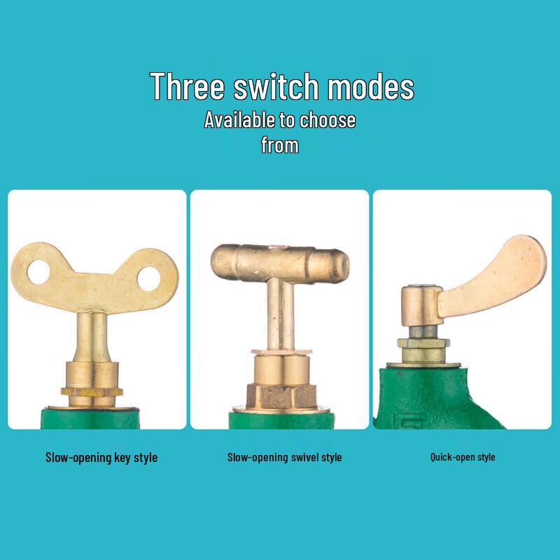 Vintage Cast Iron Single Cold Water Faucet with Lock