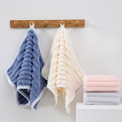 New Coral Velvet Stripe Plush Thickened Towel Skin-friendly Soft Absorbent Striped Face Towel