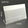 Bracket Price Tag Stand Name Card Reusable Sign Transparent Conference 20pcs For Poster Rack L Shape Label Stand Display