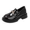 thick-soled black single shoes for women's new spring and autumn small leather shoes, the inner height increases by 6CM