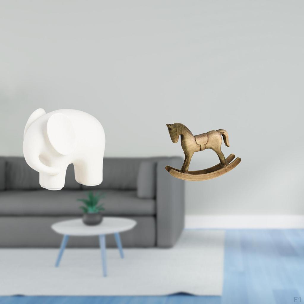 Ceramic Elephant Statue Animal Sculpture Figure Collection Collectible Figurine with Artistic Retro