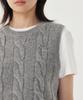 COVERNAT WOMAN Cable Knit Vest Melange Gray