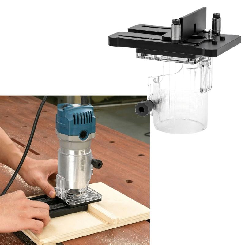 Guide Roller Slotting Attachment with Clear Base and Metal Body for Grooving Work, Guided Contact, Workshop Use, and Trim Work Support