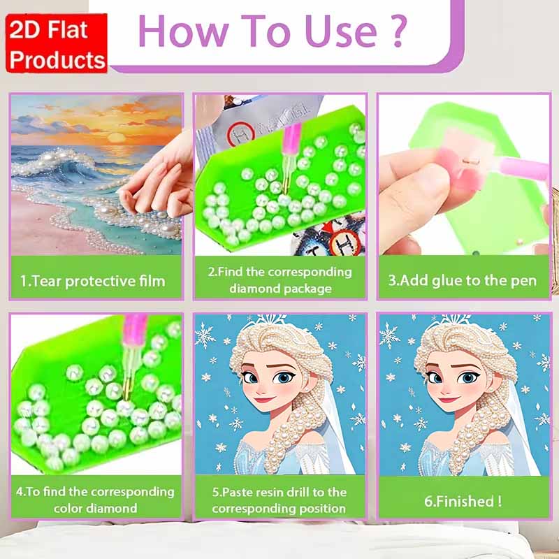 Disney Pearl Painting Queen Elsa DIY Pearl Art Painting Pearl Gem Painting Pictures Crafts Special Shape Home Wall Decoration